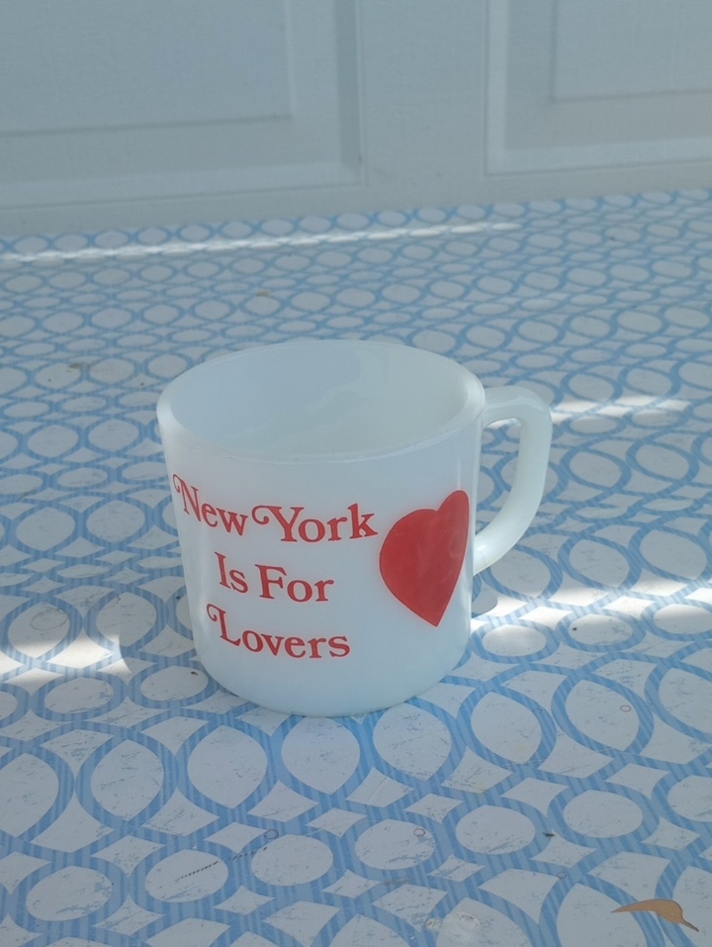 RARE MISPRINT New York Is For Lovers Glassbake Mug with Red Heart
